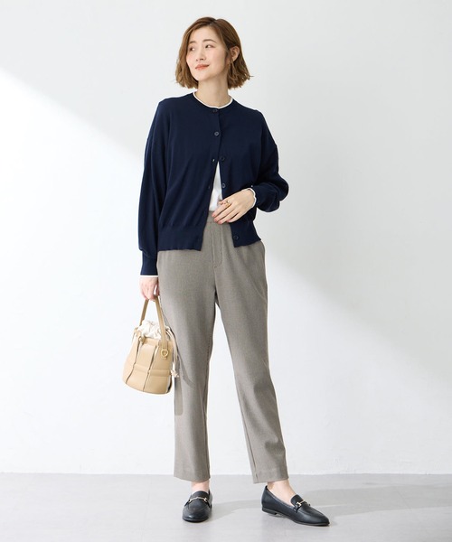 Petit Honfleur(プチオンフルール)の「【すご楽】ストレッチテーパードパンツ【イエロー・千鳥柄・ウエストゴム・通年素材】(その他パンツ・レディース・ベージュ/イエロー・M/L)」の12枚目の写真