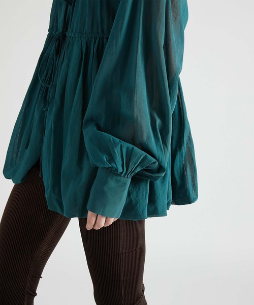 crinkle crinkle crinkle（クリンクルクリンクルクリンクル）の「【crinkle crinkle crinkle】frill balloon blouse/フリルバルーンブラウス（シャツ/ブラウス・レディース・ブラック/グリーン・FREE）」の12枚目の写真