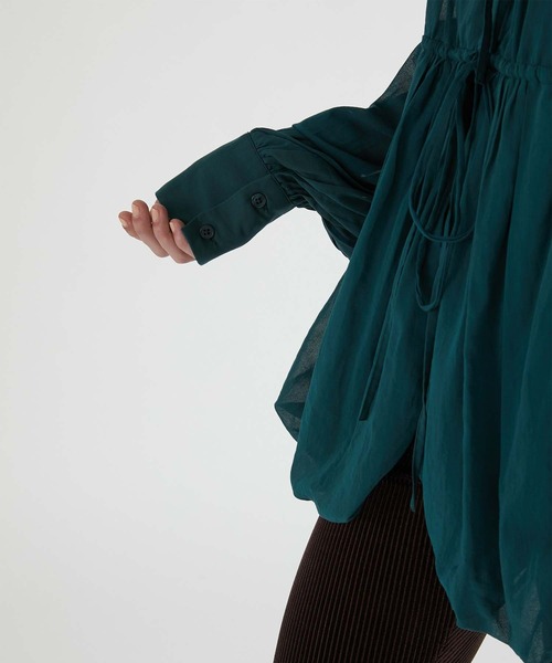 crinkle crinkle crinkle（クリンクルクリンクルクリンクル）の「【crinkle crinkle crinkle】frill balloon blouse/フリルバルーンブラウス（シャツ/ブラウス・レディース・ブラック/グリーン・FREE）」の13枚目の写真