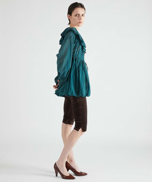 crinkle crinkle crinkle（クリンクルクリンクルクリンクル）の「【crinkle crinkle crinkle】frill balloon blouse/フリルバルーンブラウス（シャツ/ブラウス・レディース・ブラック/グリーン・FREE）」の19枚目の写真