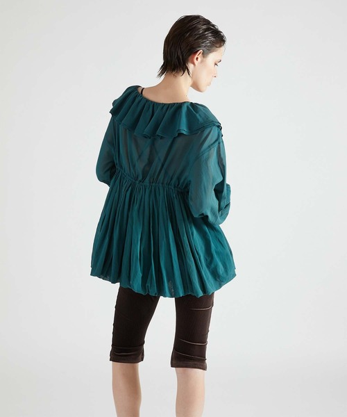 crinkle crinkle crinkle（クリンクルクリンクルクリンクル）の「【crinkle crinkle crinkle】frill balloon blouse/フリルバルーンブラウス（シャツ/ブラウス・レディース・ブラック/グリーン・FREE）」の18枚目の写真