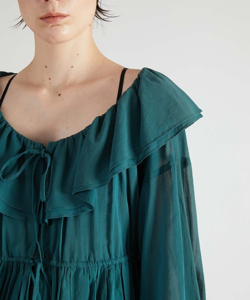 crinkle crinkle crinkle（クリンクルクリンクルクリンクル）の「【crinkle crinkle crinkle】frill balloon blouse/フリルバルーンブラウス（シャツ/ブラウス・レディース・ブラック/グリーン・FREE）」の22枚目の写真