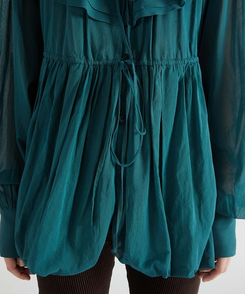crinkle crinkle crinkle(クリンクルクリンクルクリンクル)の「【crinkle crinkle crinkle】frill balloon blouse/フリルバルーンブラウス(シャツ/ブラウス・レディース・ブラック/グリーン・FREE)」の22枚目の写真