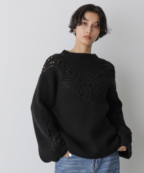 セール】「STEVELOUR」レースモチーフフレア袖ニット（ニット/セーター