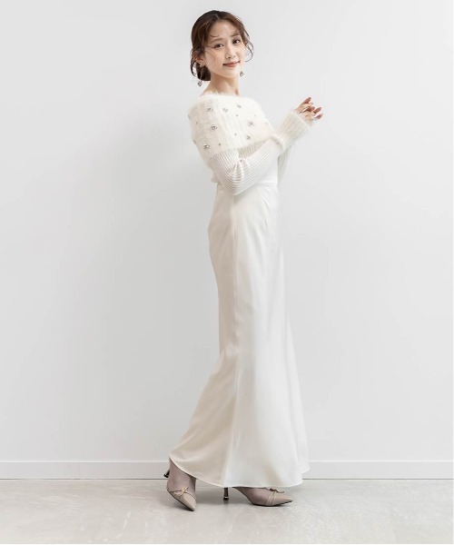 RANDA(ランダ)の「ビジューシャギーオフショルダーニット(ニット/セーター・レディース・ホワイト/ピンク/ブルー/グレー・FREE)」の17枚目の写真