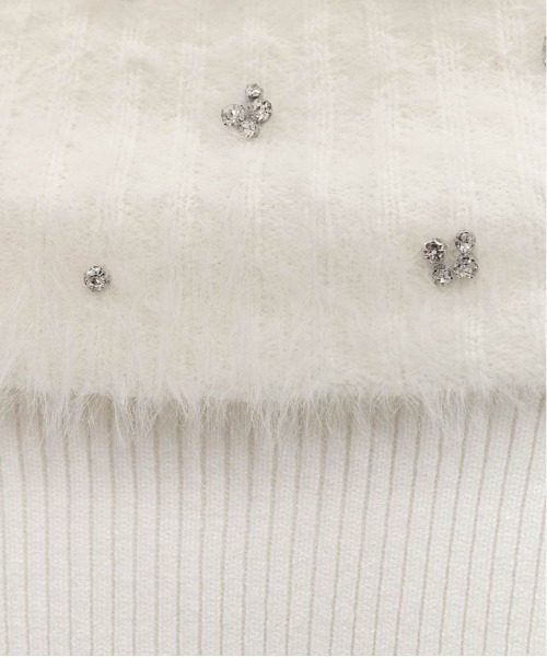 セール】ビジューシャギーオフショルダーニット（ニット/セーター