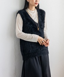 VitaFelice | フェザーヤーン Vネックニットベスト(ベスト)