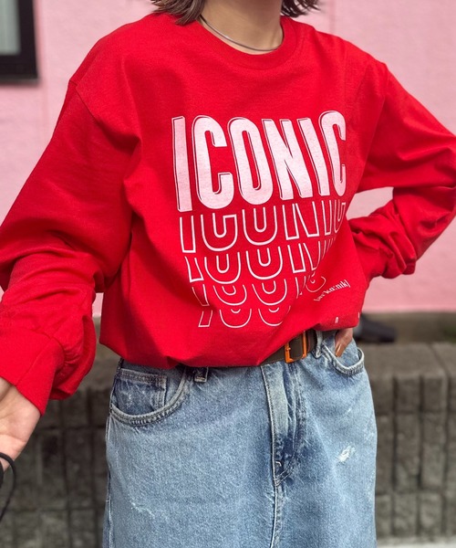 mi via loca(ミヴィアロカ)の「【GILDAN】ICONICロゴロンT(Tシャツ/カットソー・レディース・ブラック/ナチュラル/レッド/オートミール・X-LARGE/MEDIUM)」の4枚目の写真