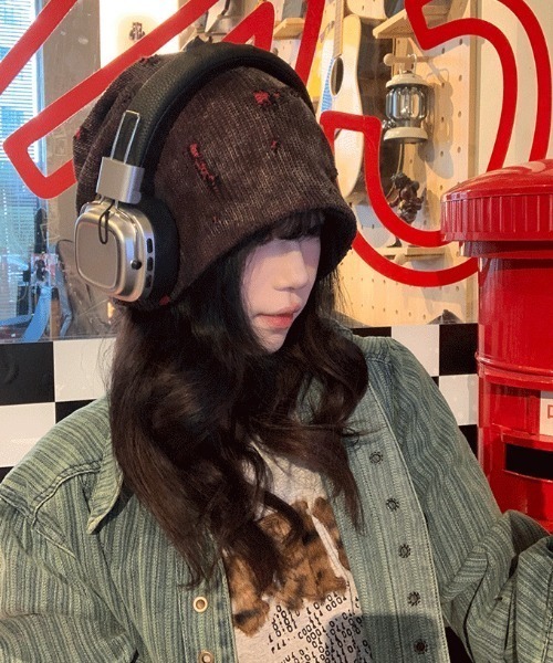 DEVICE（デバイス）の「ダメージ ビーニー（ニットキャップ/ビーニー・レディース・ブラック・FREE）」の4枚目の写真