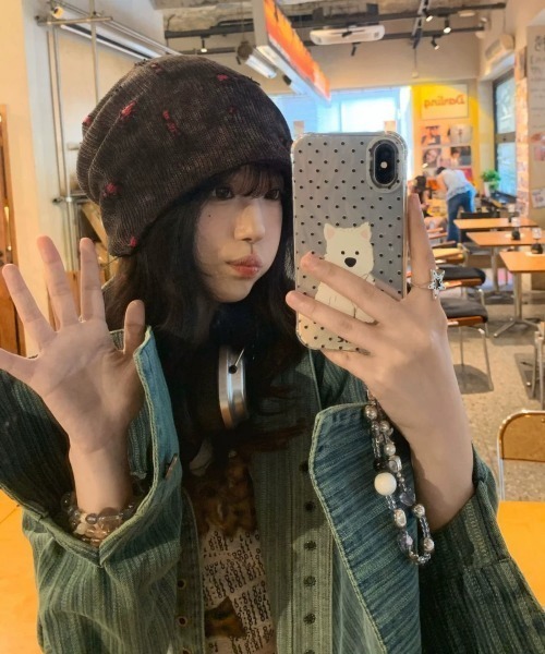 DEVICE（デバイス）の「ダメージ ビーニー（ニットキャップ/ビーニー・レディース・ブラック・FREE）」の5枚目の写真