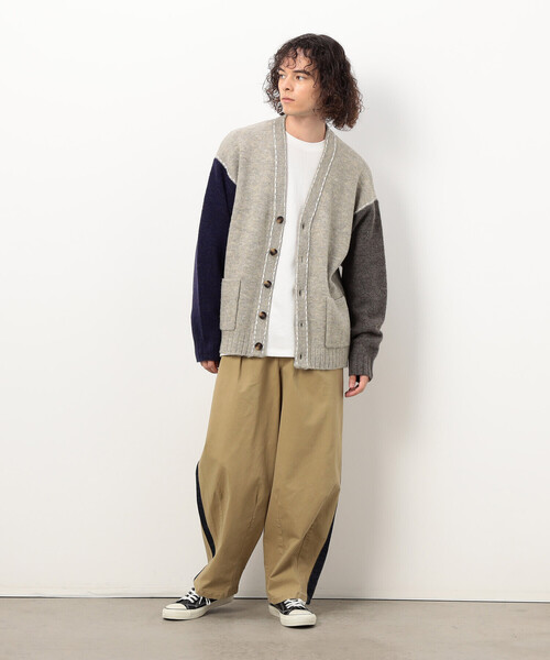 Purple&Yellow（パープルアンドイエロー）の「ストレッチツイル ワイドテーパード ラインパンツ（その他パンツ・メンズ・キャメル/カーキ・MEDIUM/SMALL/LARGE/X-SMALL）」の22枚目の写真