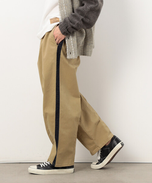 Purple&Yellow（パープルアンドイエロー）の「ストレッチツイル ワイドテーパード ラインパンツ（その他パンツ・メンズ・キャメル/カーキ・MEDIUM/SMALL/LARGE/X-SMALL）」の6枚目の写真