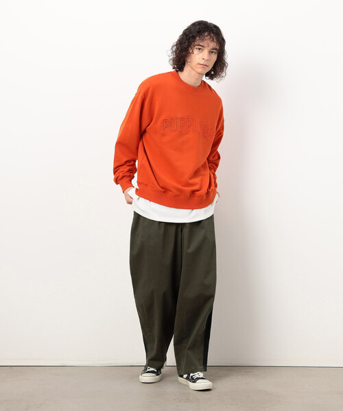 Purple&Yellow（パープルアンドイエロー）の「ストレッチツイル ワイドテーパード ラインパンツ（その他パンツ・メンズ・キャメル/カーキ・MEDIUM/SMALL/LARGE/X-SMALL）」の11枚目の写真