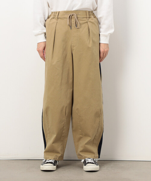 Purple&Yellow（パープルアンドイエロー）の「ストレッチツイル ワイドテーパード ラインパンツ（その他パンツ・メンズ・キャメル/カーキ・MEDIUM/SMALL/LARGE/X-SMALL）」の9枚目の写真