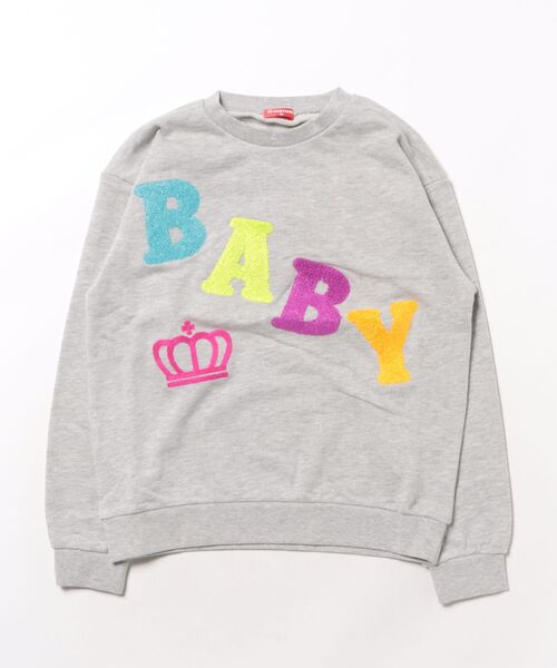 BABYDOLL(ベビードール)の「親子お揃い BIGサガラロゴトレーナー 1053K(スウェット・キッズ・アッシュグレー/オフホワイト/ブラック・80cm/90cm/100cm/110cm/120cm/130cm/140cm/150cm)」の1枚目の写真