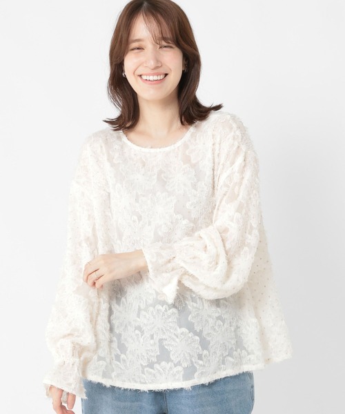 セール】ダブルフロントジャガードプリントブラウス《オケージョン