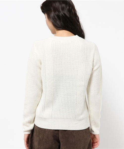 MOUSSY（マウジー）の「PATTERN STITCH KNIT TOPS2（ニット/セーター・レディース・ブラック/キャメル/オフホワイト・FREE）」の6枚目の写真