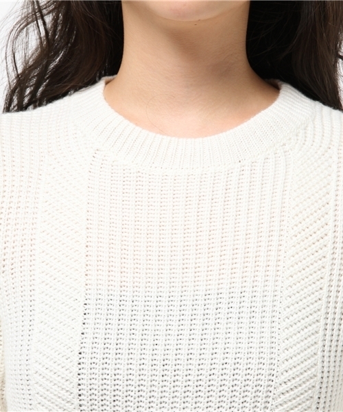 MOUSSY（マウジー）の「PATTERN STITCH KNIT TOPS2（ニット/セーター・レディース・ブラック/キャメル/オフホワイト・FREE）」の8枚目の写真
