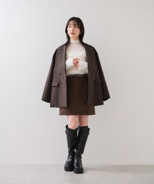 VIS（ビス）の「フェザー切り替えスリーブシアータートルニット（ニット/セーター・レディース・キナリ/ホワイト/ブラック・FREE）」の14枚目の写真