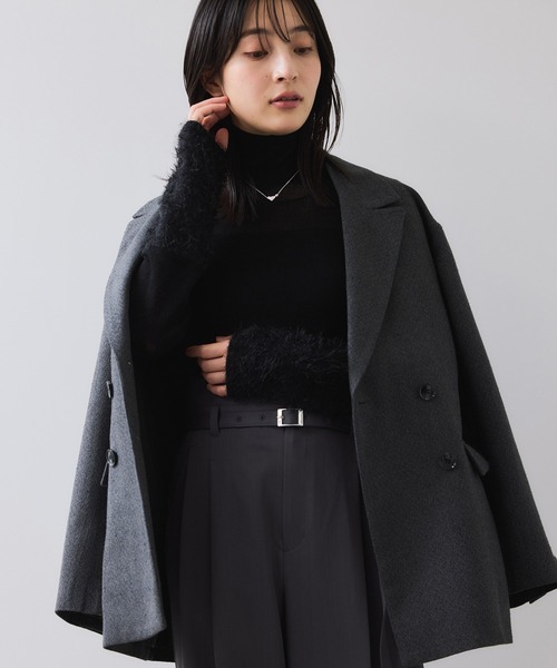 VIS（ビス）の「フェザー切り替えスリーブシアータートルニット（ニット/セーター・レディース・キナリ/ホワイト/ブラック・FREE）」の17枚目の写真