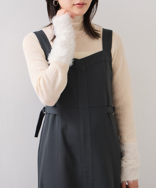 VIS（ビス）の「フェザー切り替えスリーブシアータートルニット（ニット/セーター・レディース・キナリ/ホワイト/ブラック・FREE）」の22枚目の写真