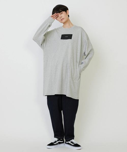 FRAPBOIS(フラボア)の「チュニックジャージ ワンピース(ワンピース・レディース・ブラック/グレー・1)」の10枚目の写真