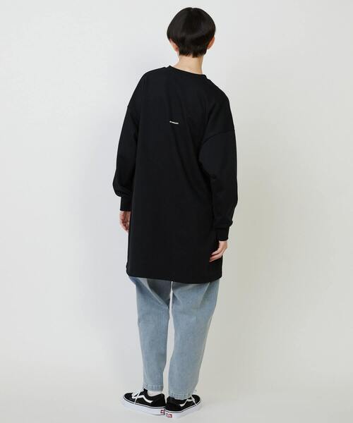 FRAPBOIS(フラボア)の「チュニックジャージ ワンピース(ワンピース・レディース・ブラック/グレー・1)」の19枚目の写真