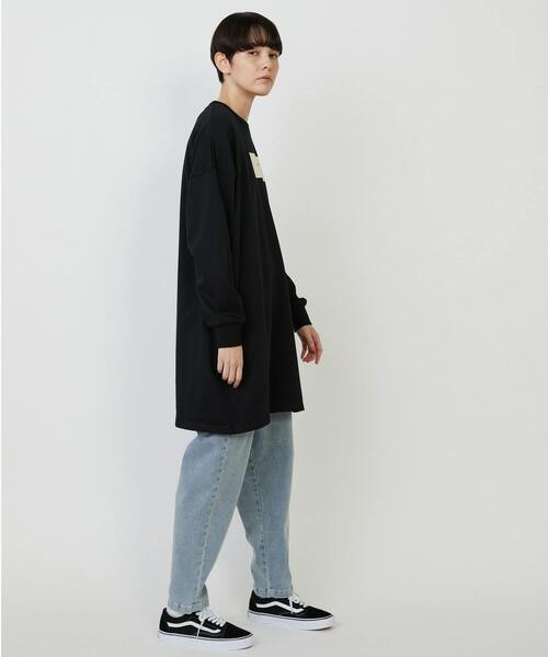 FRAPBOIS(フラボア)の「チュニックジャージ ワンピース(ワンピース・レディース・ブラック/グレー・1)」の21枚目の写真