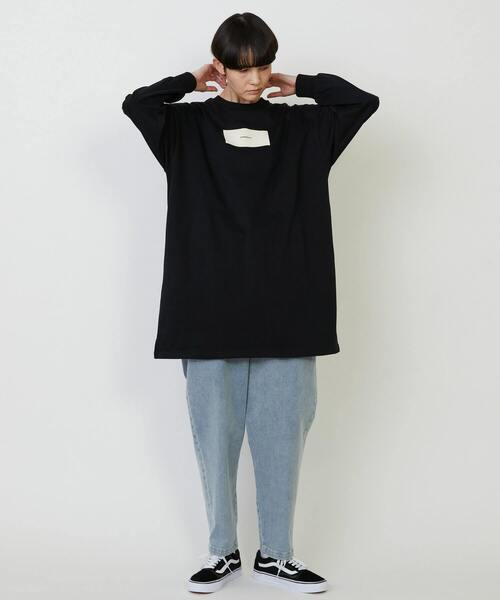 FRAPBOIS(フラボア)の「チュニックジャージ ワンピース(ワンピース・レディース・ブラック/グレー・1)」の22枚目の写真