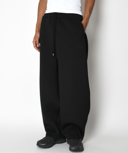 無地タックワイドパンツ/Double-knit Side-tuck Wide Pants （無地