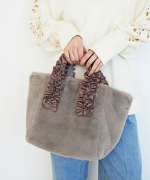 le.coeur blanc | フェイクファーハンドルフリルトート(トートバッグ)