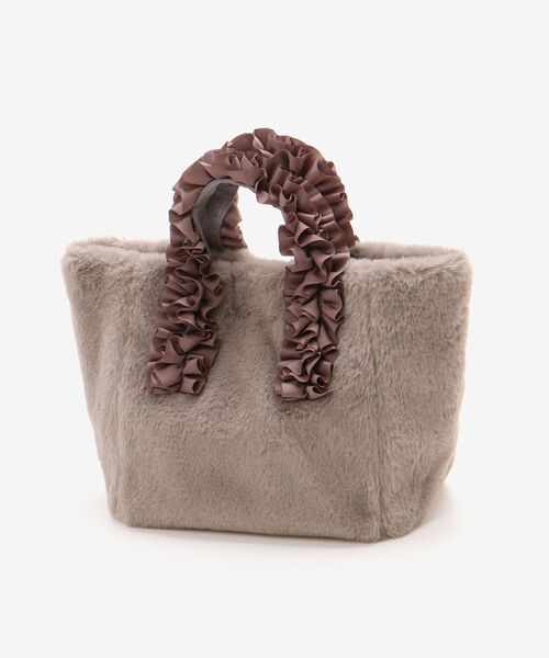 le.coeur blanc（ルクールブラン）の「フェイクファーハンドルフリルトート（トートバッグ・レディース・モカ/チャコールグレー・FREE）」の3枚目の写真