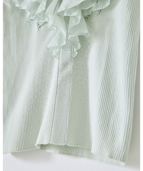LANTINAM（ランティナム）の「Organdy Frill Knit（ニット/セーター・レディース・ホワイト/ミント・FREE）」の14枚目の写真