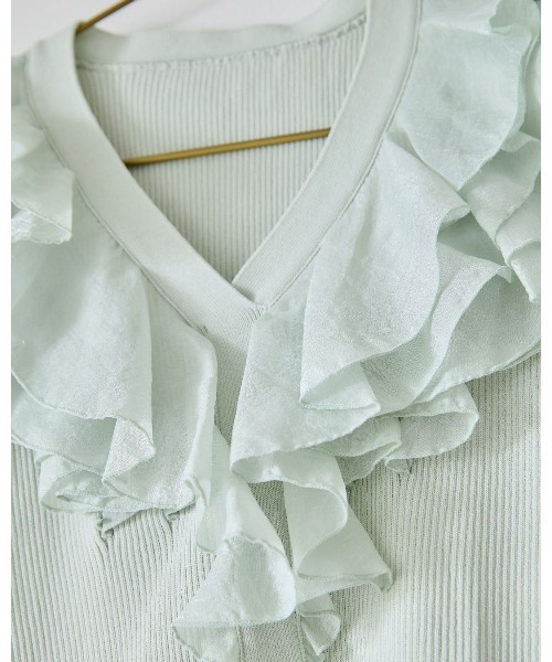 LANTINAM（ランティナム）の「Organdy Frill Knit（ニット/セーター・レディース・ホワイト/ミント・FREE）」の13枚目の写真