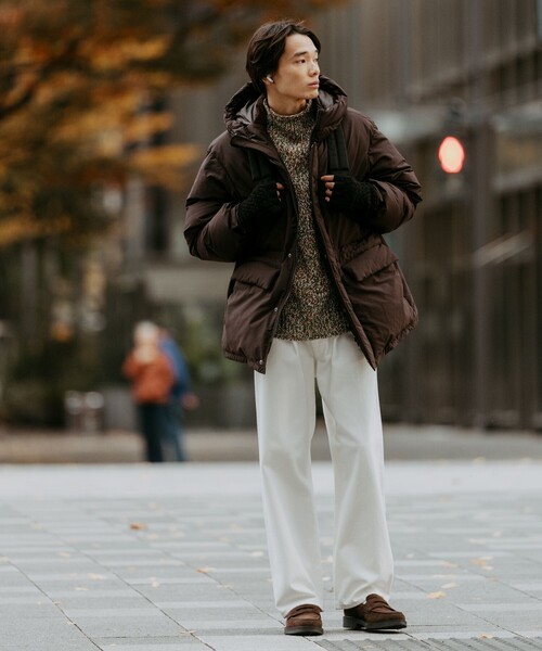 green label relaxing（グリーンレーベルリラクシング）の「DICROS フード ダウン ブルゾン -撥水-（ダウンジャケット/コート・メンズ・ダークグレー/ダークブラウン・S/M/L/XL）」の11枚目の写真