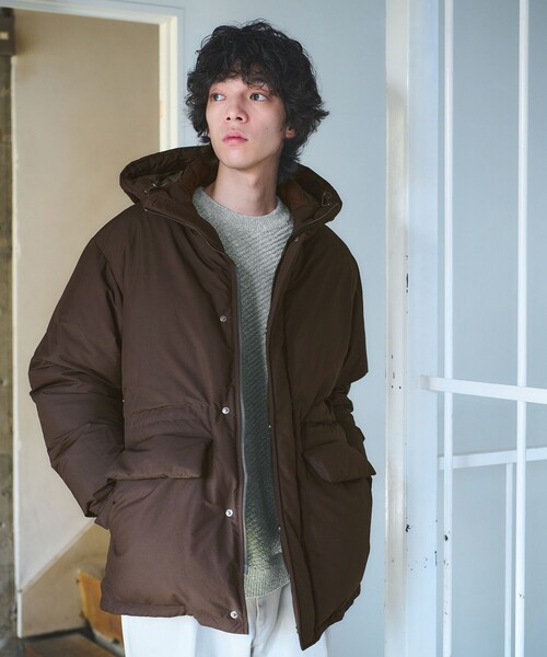 green label relaxing（グリーンレーベルリラクシング）の「DICROS フード ダウン ブルゾン -撥水-（ダウンジャケット/コート・メンズ・ダークグレー/ダークブラウン・S/M/L/XL）」の13枚目の写真