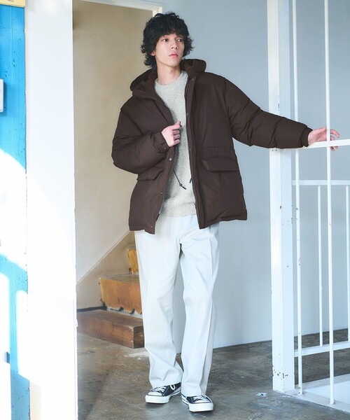 green label relaxing（グリーンレーベルリラクシング）の「DICROS フード ダウン ブルゾン -撥水-（ダウンジャケット/コート・メンズ・ダークグレー/ダークブラウン・S/M/L/XL）」の14枚目の写真