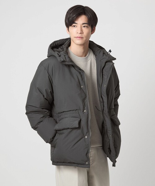green label relaxing（グリーンレーベルリラクシング）の「DICROS フード ダウン ブルゾン -撥水-（ダウンジャケット/コート・メンズ・ダークグレー/ダークブラウン・S/M/L/XL）」の3枚目の写真