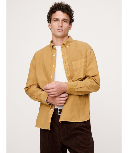 Banana Republic(バナナリパブリック)の「◆リラックスフィット ガーメントダイ オックスフォードシャツ(シャツ/ブラウス・メンズ・イエロー/オレンジ・XL/L/M/S)」の1枚目の写真