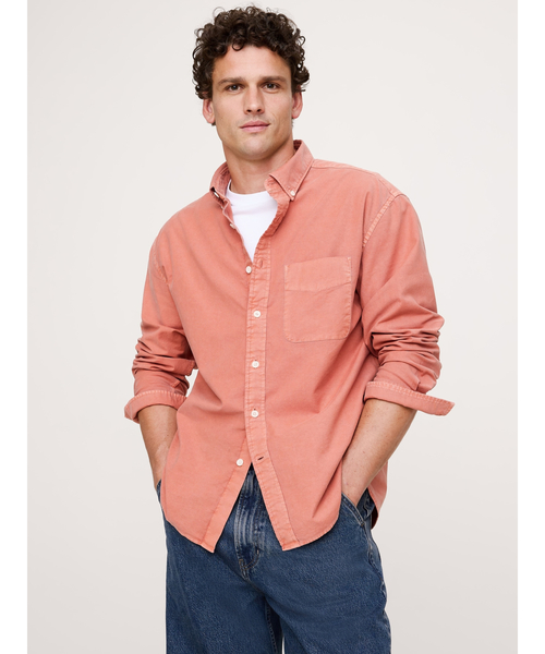 Banana Republic(バナナリパブリック)の「◆リラックスフィット ガーメントダイ オックスフォードシャツ(シャツ/ブラウス・メンズ・イエロー/オレンジ・XL/L/M/S)」の2枚目の写真