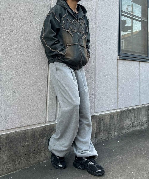 NYLAUS（ナイラス）の「【Nylaus】ヘビーウェイト ツータックワイドスウェットパンツ ワイドパンツ（スウェットパンツ・メンズ・ブラック/グレー・L/M）」の12枚目の写真