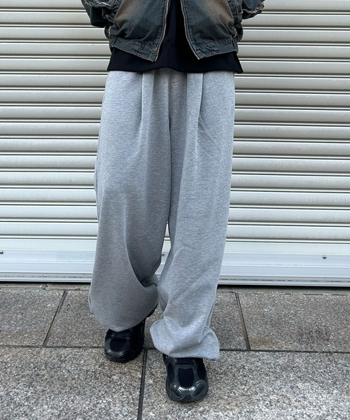 NYLAUS（ナイラス）の「【Nylaus】ヘビーウェイト ツータックワイドスウェットパンツ ワイドパンツ（スウェットパンツ・メンズ・ブラック/グレー・L/M）」の14枚目の写真