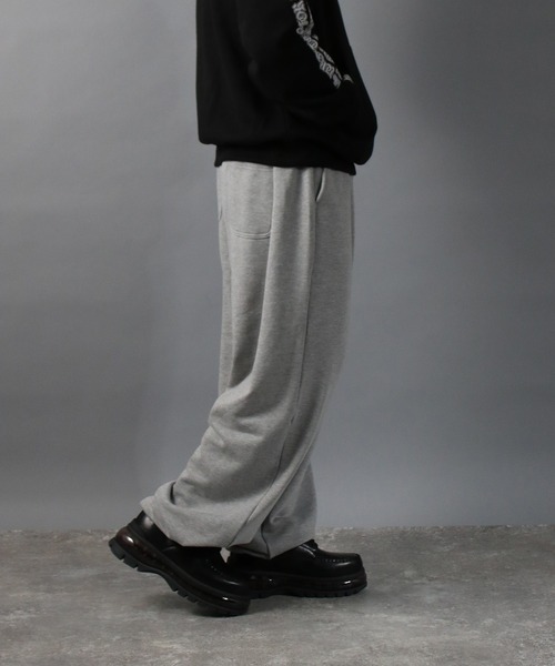 NYLAUS（ナイラス）の「【Nylaus】ヘビーウェイト ツータックワイドスウェットパンツ ワイドパンツ（スウェットパンツ・メンズ・ブラック/グレー・L/M）」の9枚目の写真