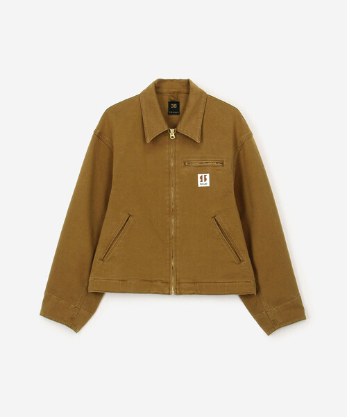 SCYE BASICS(サイベーシックス)の「SCYE BASICS | 〈別注〉 ストレッチコットンダック ショートジャケット WOMEN(カバーオール・レディース・Nat/ブラック/ブラウン・38)」の2枚目の写真