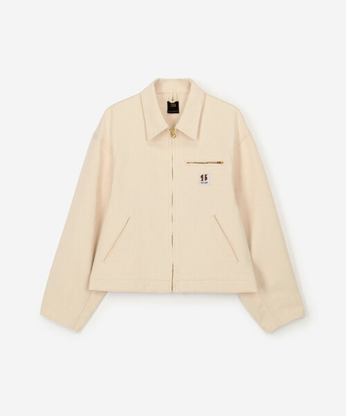 SCYE BASICS(サイベーシックス)の「SCYE BASICS | 〈別注〉 ストレッチコットンダック ショートジャケット WOMEN(カバーオール・レディース・Nat/ブラック/ブラウン・38)」の3枚目の写真