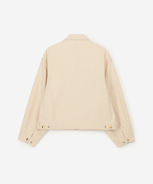 SCYE BASICS(サイベーシックス)の「SCYE BASICS | 〈別注〉 ストレッチコットンダック ショートジャケット WOMEN(カバーオール・レディース・Nat/ブラック/ブラウン・38)」の6枚目の写真