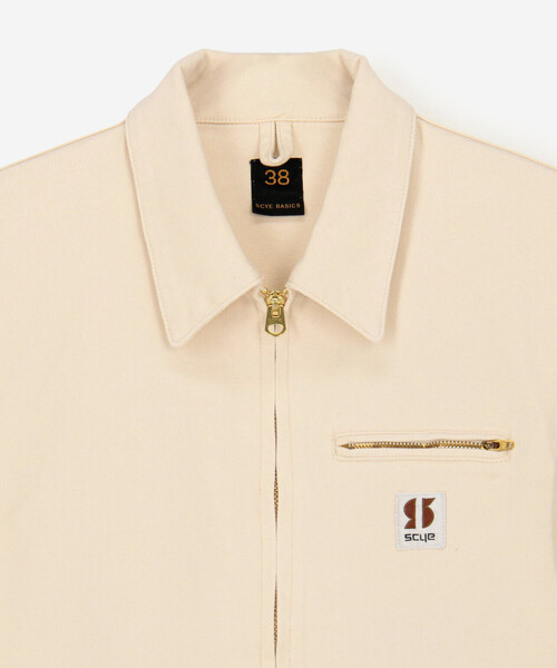 SCYE BASICS(サイベーシックス)の「SCYE BASICS | 〈別注〉 ストレッチコットンダック ショートジャケット WOMEN(カバーオール・レディース・Nat/ブラック/ブラウン・38)」の7枚目の写真