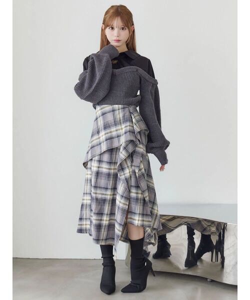 EATME（イートミー）の「ニットドッキングシャツ（シャツ/ブラウス・レディース・ブラック/アイボリー/グレー・FREE）」の17枚目の写真