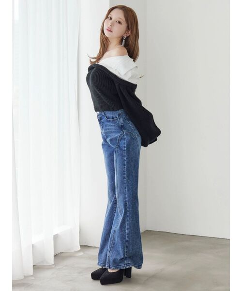 EATME（イートミー）の「ニットドッキングシャツ（シャツ/ブラウス・レディース・ブラック/アイボリー/グレー・FREE）」の21枚目の写真