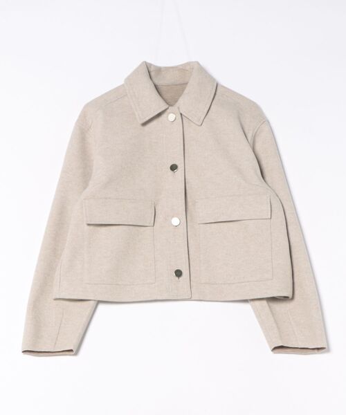 m.f.editorial(エムエフエディトリアル)の「【衿付き ボタン】タカキュー レディース 起毛 ショート ブルゾン(ブルゾン・レディース・ライトグレー/ベージュ/ネイビー・LARGE/MEDIUM)」の4枚目の写真